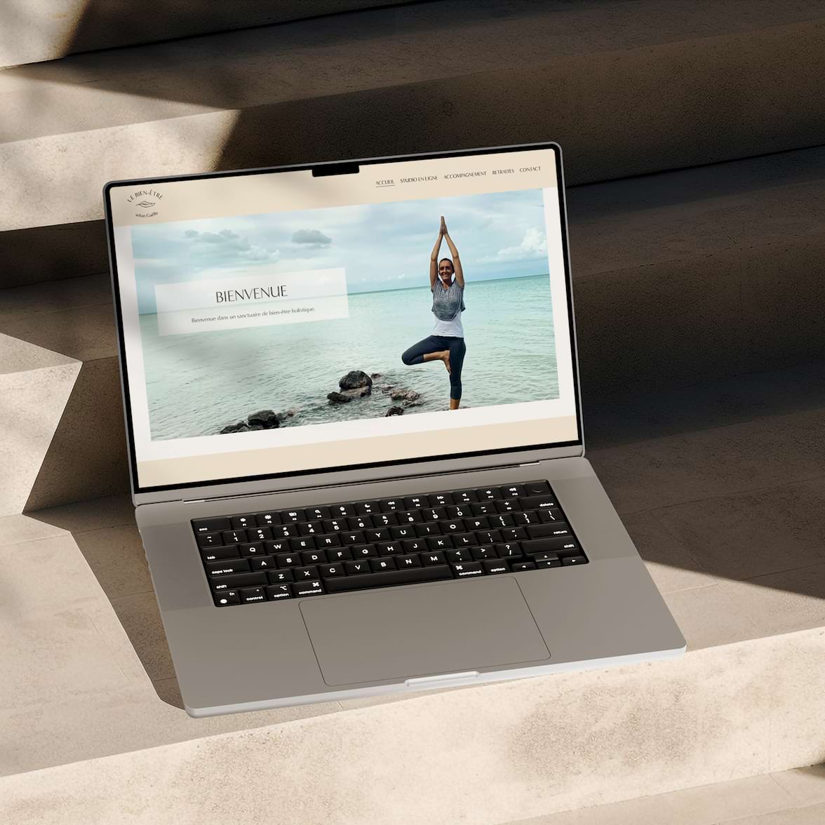 Gaëlle Blanquart's website on a laptop