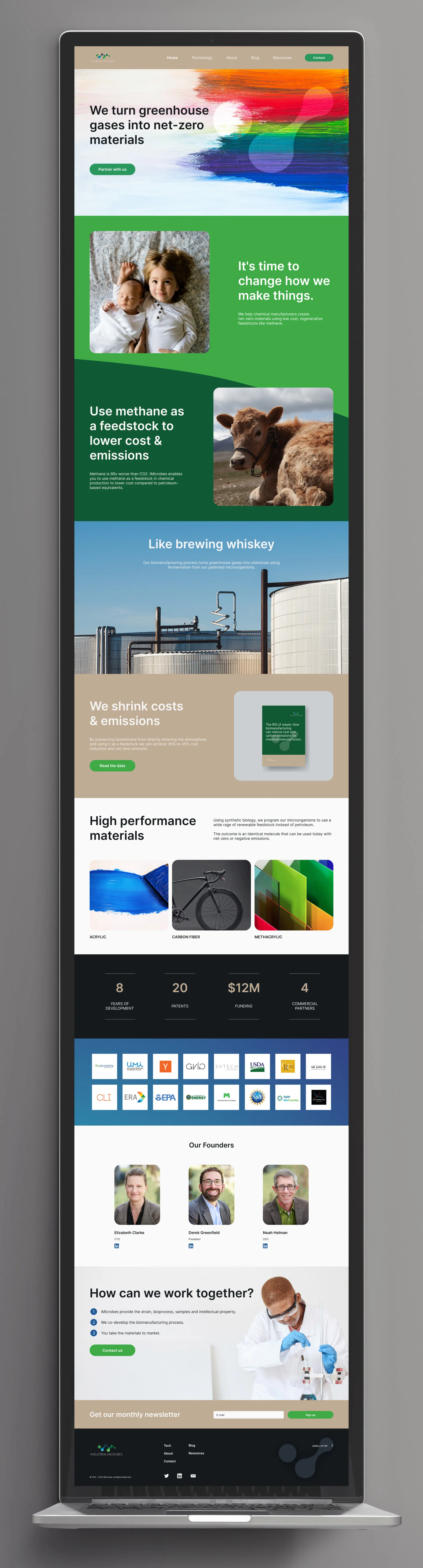Full-page iMicrobes homepage design