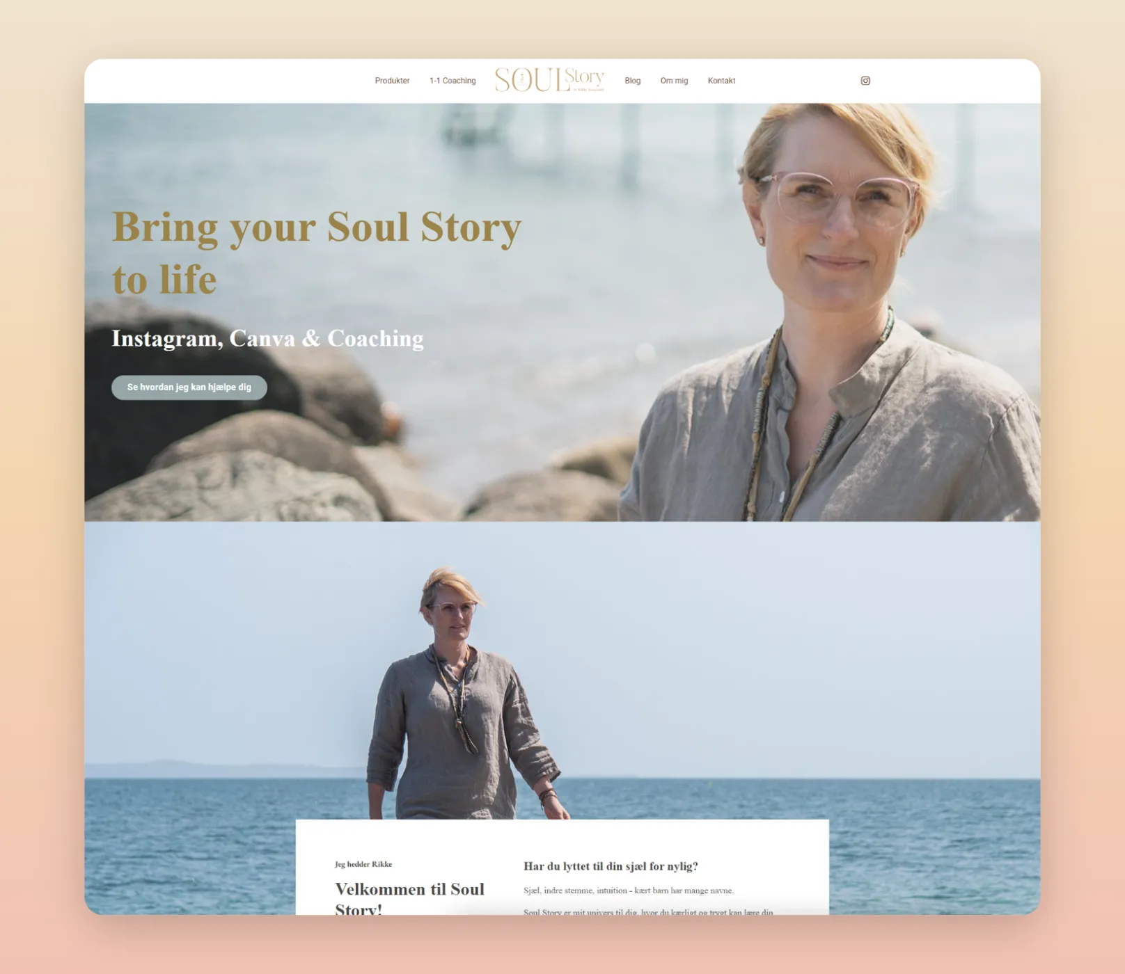 Soul Story website with a coastal portrait