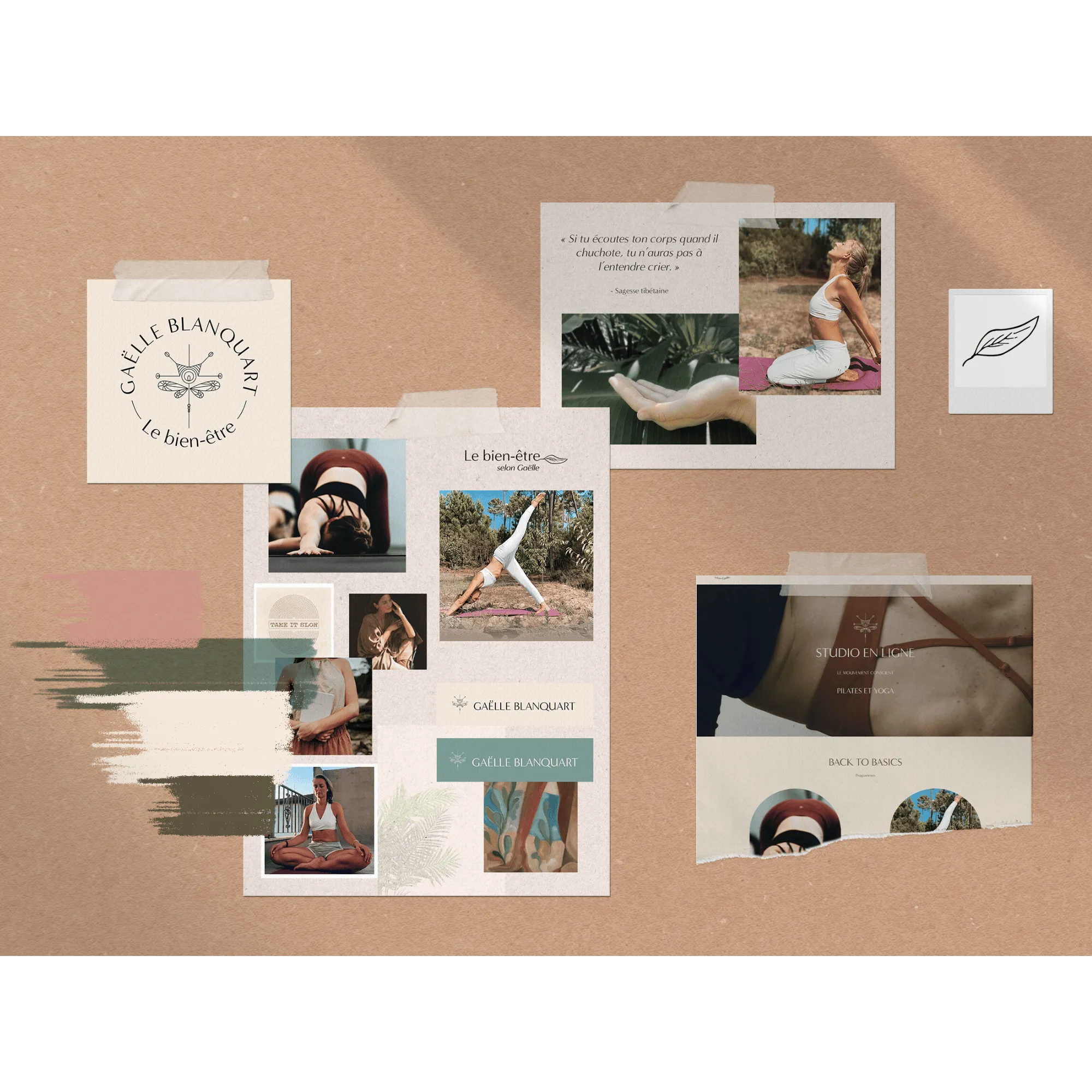 Gaëlle Blanquart brand moodboard with colours and natural imagery