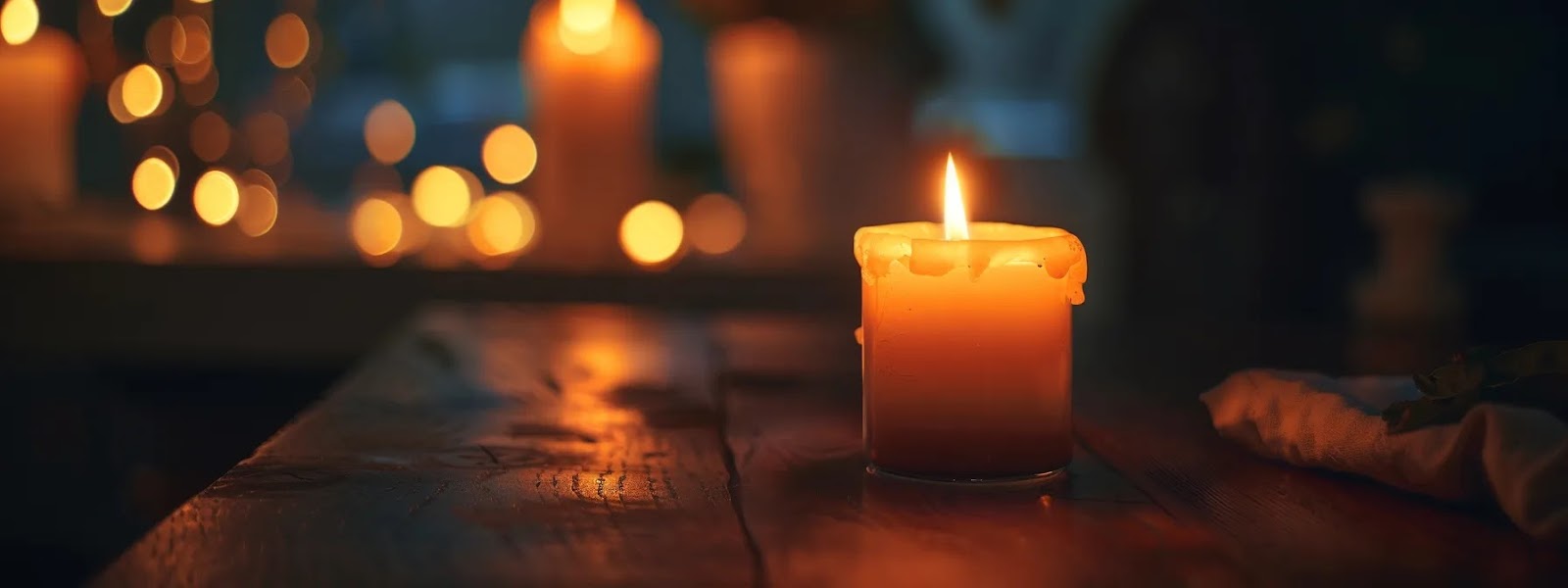 Illustration of a candle glowing beside a window
