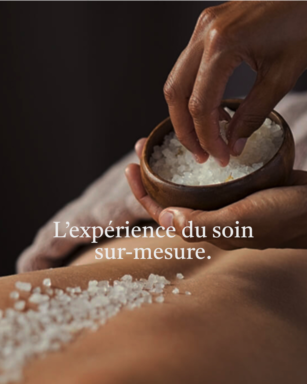 Ozenia Spa treatment photograph with a personalised care message